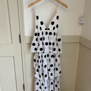 Mara Hoffman White and Black Polka Dot Dress